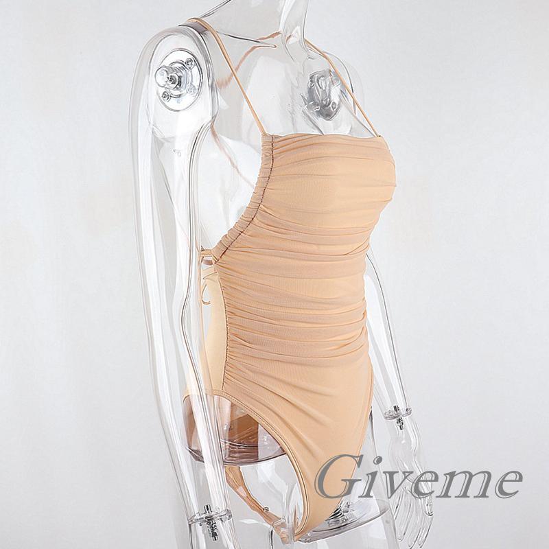 Bộ Áo Liền Quần Cổ Vuông Không Tay Màu Trơn Ôm Dáng Thời Trang Cho Nữ