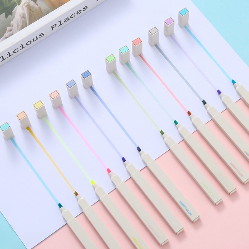 Bộ 6 Bút Đánh Dấu Đầu Mềm Nhiều Màu Sắc Có Sức Chứa Lớn Gồm 6 Màu Để Lựa Chọn
