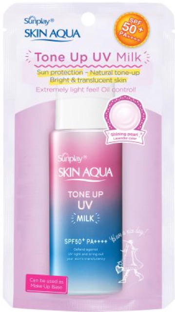 Sunplay Skin Aqua Tone Up UV Milk SPF50+, PA++++: Sữa chống nắng hiệu chỉnh sắc da