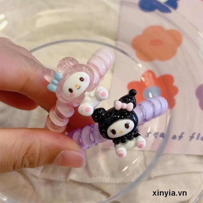 Sanrio dây buộc tóc Vòng Tay Dây Cao Su Nhỏ Nhắn Đa Năng Họa Tiết Hoạt Hình Dễ Thương Cho Nữ