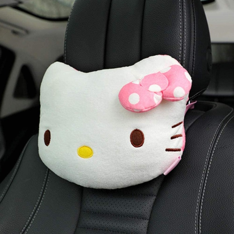 Gối Tựa Đầu Hình Hello Kitty Cho Xe Ô Tô