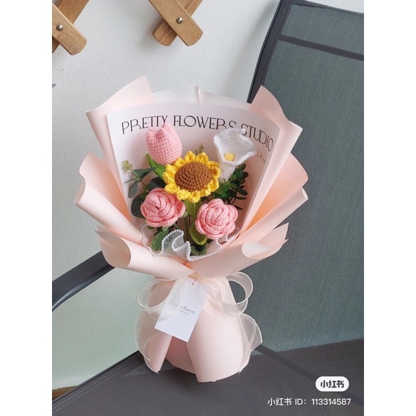 Bó hoa len handmade P3