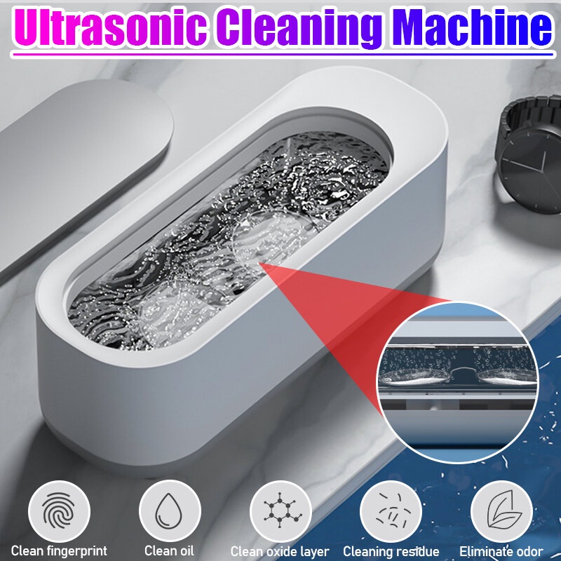 Máy Làm Sạch Siêu Âm Tiện Dụng Đa Cụ Vệ Sinh Trang Sức Rửa Rung Tần Số Cao Đồng Hồ Răng Giả Kính Mắt Dụng Cụ Vệ Sinh Bạc