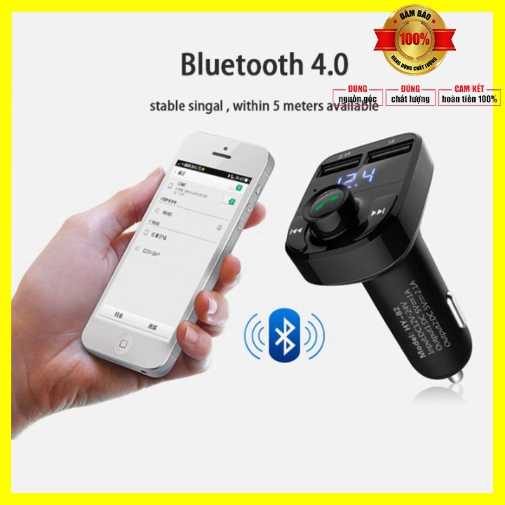 Tẩu nghe nhạc mp3 ô tô nhãn hiệu Hyundai HY-82 sạc nhanh Quick Charge 3.1 - Bảo hành 6 tháng