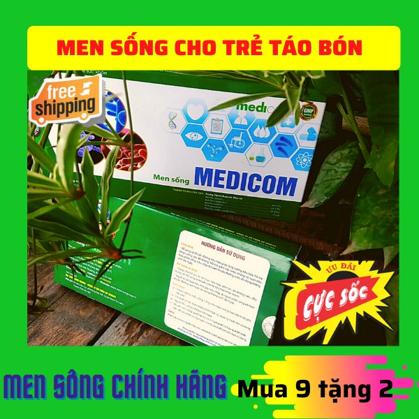 [ Chính hãng ] Mua 9 tặng 2 Men sống bạch mai Medicom , , ống lớn 10ml x 20 ống/hộp, cho trẻ kém hấp thu