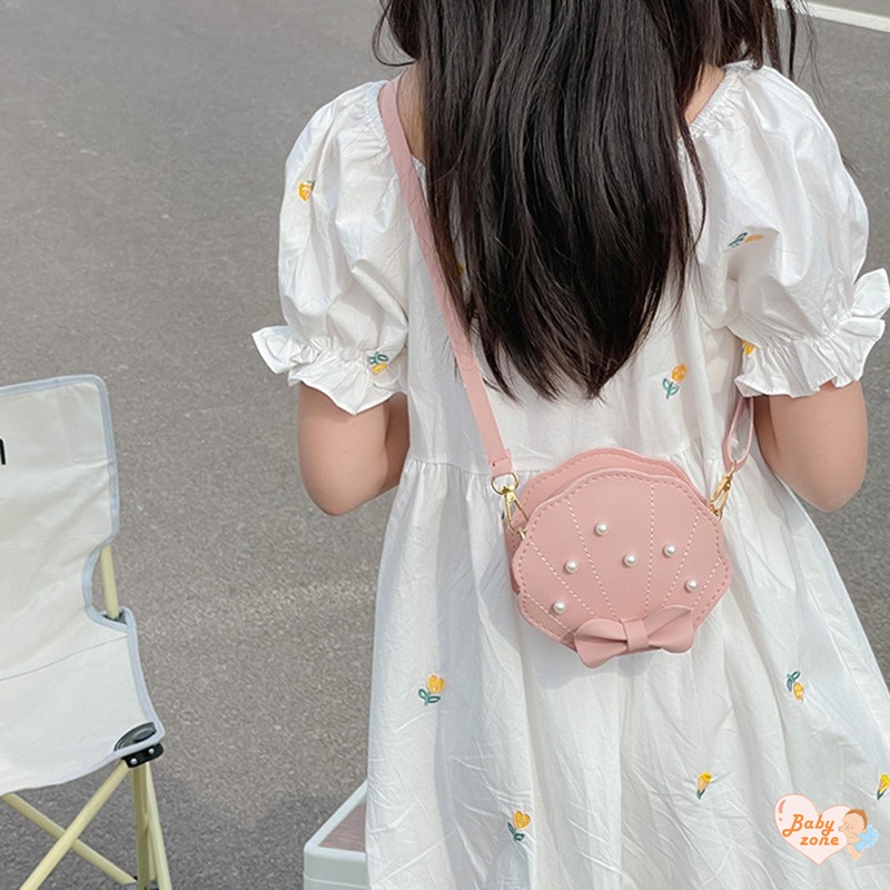 Túi Đeo Chéo Hình Vuông Màu Trơn Thiết Kế Đơn Giản Thời Trang Cho Bé Gái