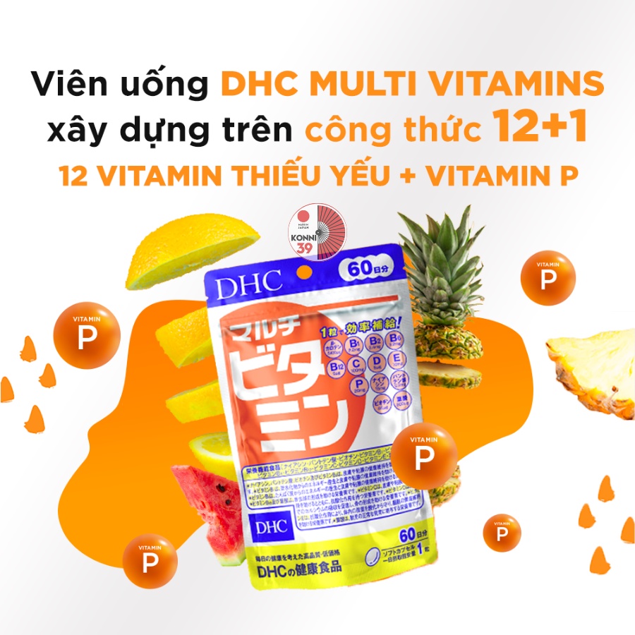 Viên uống DHC Nhật Bản Multi Vitamin Tổng Hợp 15v/gói 30v/gói và 90v/gói - Konni39