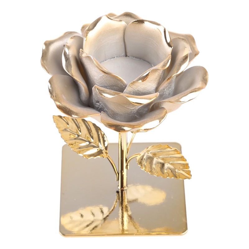 Giá Đỡ Đèn Cầy Bằng Sắt Hình Hoa Hồng Độc Đáo Trang Trí Nhà Cửa