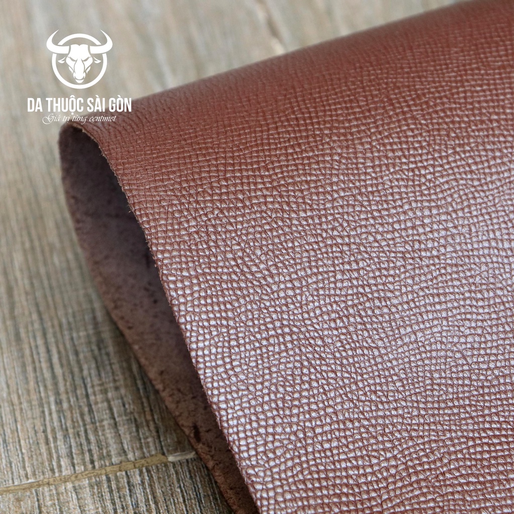 10 Pia da bò Epsom cao cấp màu nâu chocolate thương hiệu Da Thuộc Sài Gòn