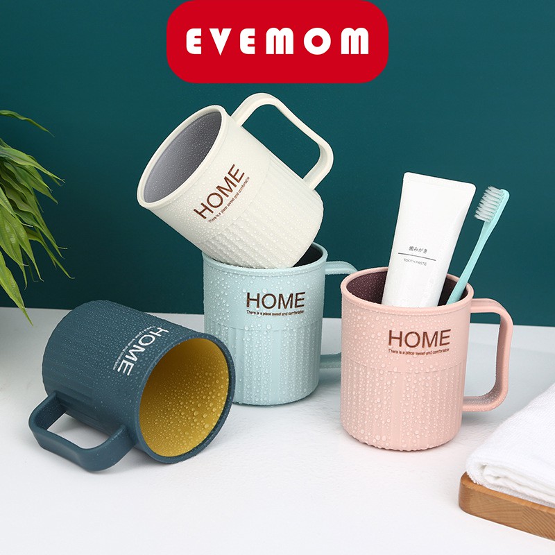 Cốc Đánh Răng Có Quai Chữ HOME Cao Cấp EVEMOM STORE CN003