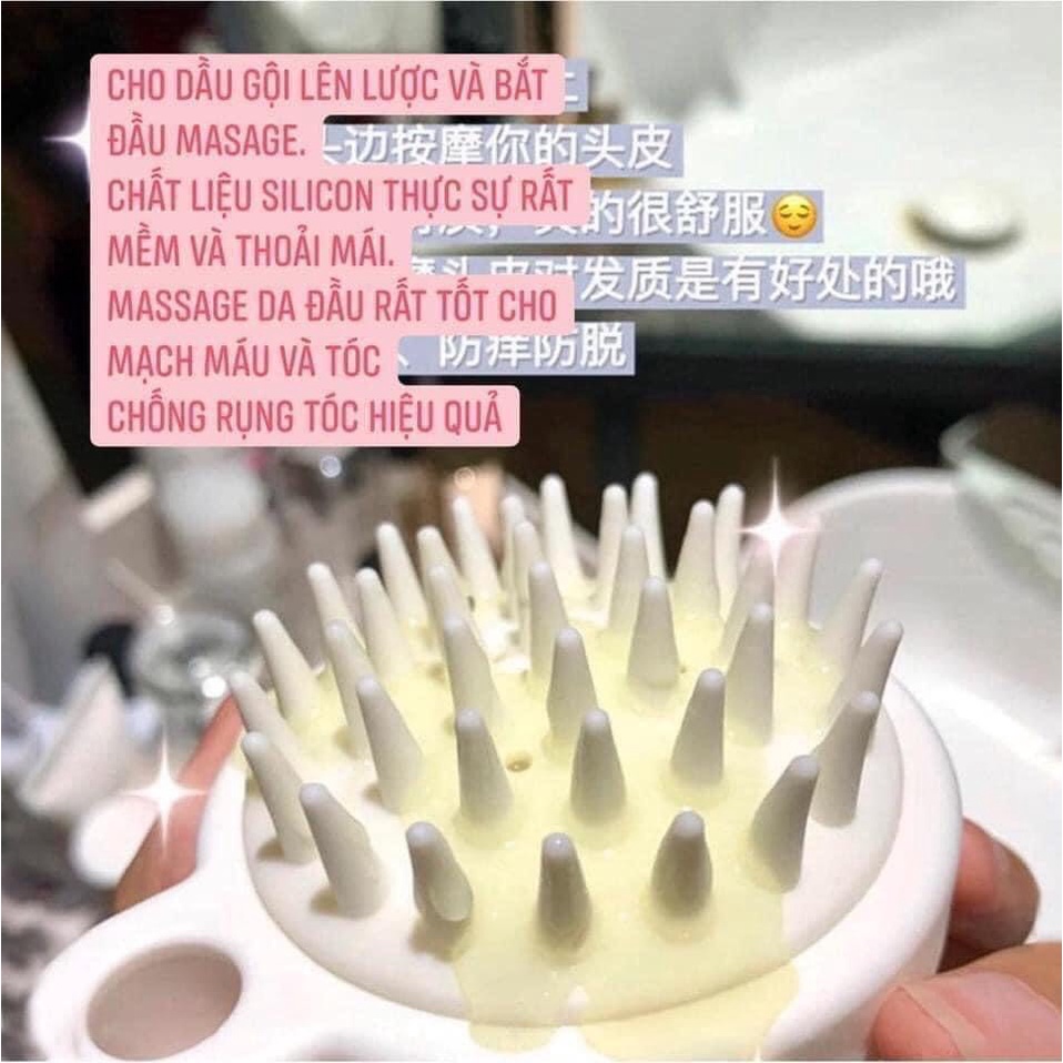 LƯỢC GỘI ĐẦU MASSAGE ĐẦU SILICON MỀM BẢO VỆ  LÀM SẠCH TÓC, THƯ GIÃN MANG LẠI CẢM GIÁC DỄ CHỊU CHO DA ĐẦU