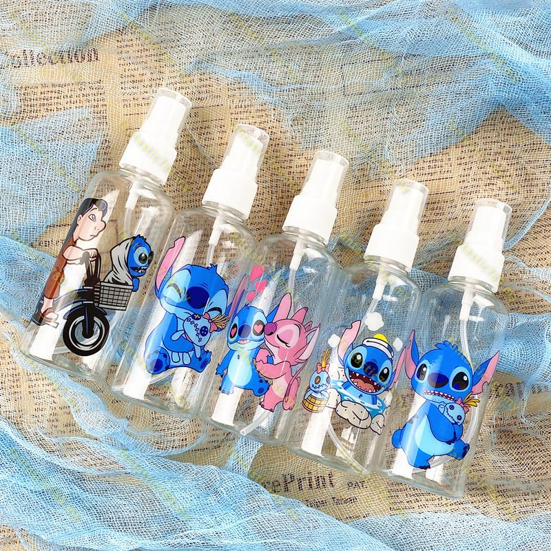 1 Chai Nhựa Rỗng Trong Suốt Đựng Mỹ Phẩm Dạng Xịt 100ml Họa Tiết Stitch Dễ Thương