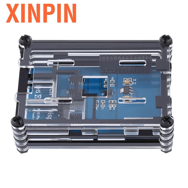 Màn Hình Cảm Ứng Chạm Xinpin 3.5 Inch Tft Lcd + Vỏ Acrylic Cho Raspberry Pi 3b +