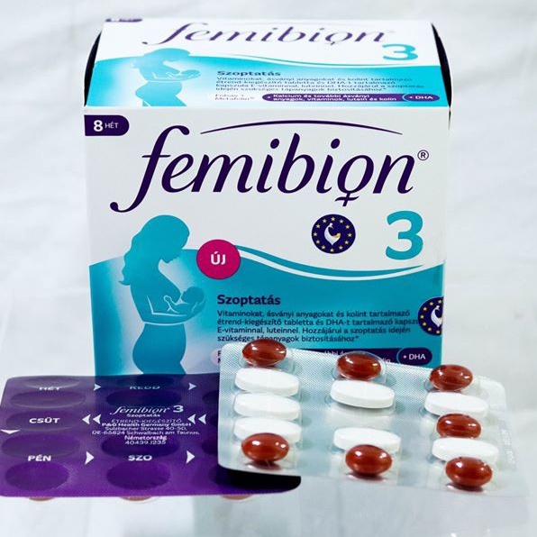 Combo: 2 Femibion 3  Sản xuất tại Đức Hộp 8w  Dùng cho  giai đoạn sau sinh