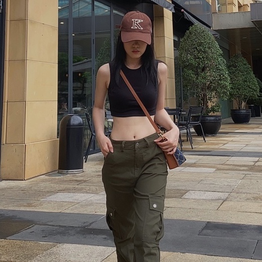 Áo ba lỗ khoét vai, croptop trơn giả hai áo, màu đen thun gân co giãn Kill System