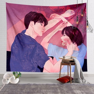 COMBO 5 Thảm treo tường [150x130cm] Decor phòng ngủ vintage, vải treo tường sexy  [Tặng kèm  phụ kiện treo]