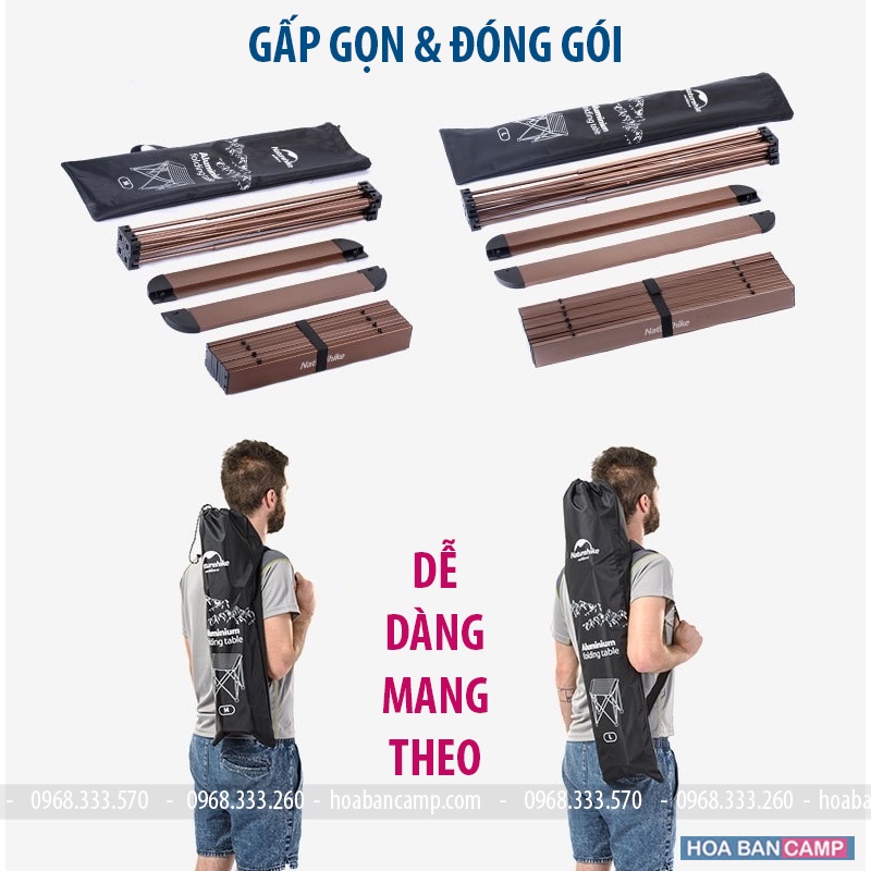 Bàn Dã Ngoại Hợp Kim Nhôm NatureHike NH16Z016 (2 Size S-L)