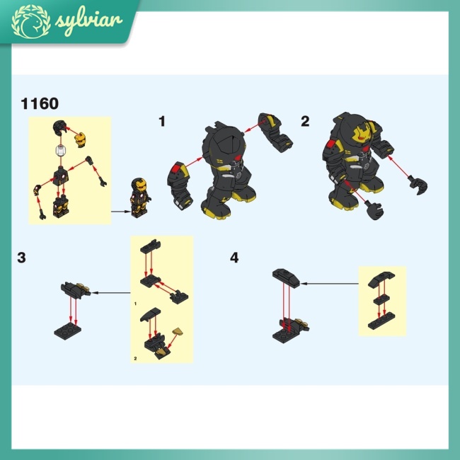 Bộ Đồ Chơi Lắp Ráp Lego 44 Nhân Vật Hulkbuster Ironman
