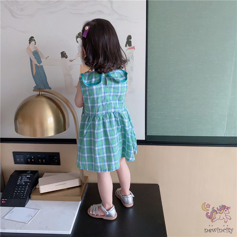 Đầm Bé Gái Sọc Ca Rô Xinh Xắn Đáng Yêu