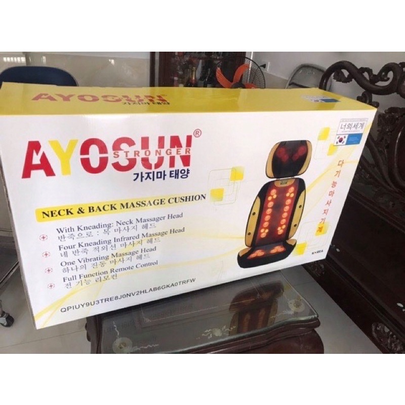 Đệm massage Hồng ngoại Ayosun chính hãng. Giảm đau Cổ vai gáy Lưng đùi