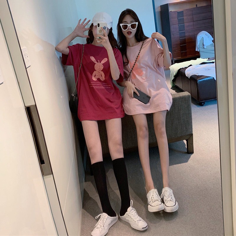 áo thun nữ họa tiết tiết thỏ hồng | BigBuy360 - bigbuy360.vn