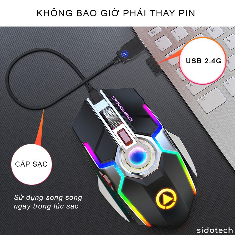 Chuột Không Dây Gaming SIDOTECH YINDIAO S5A Sạc Pin Chơi Game Không Delay Độ Trễ Cho Game Thủ Esport Bản Chính Hãng