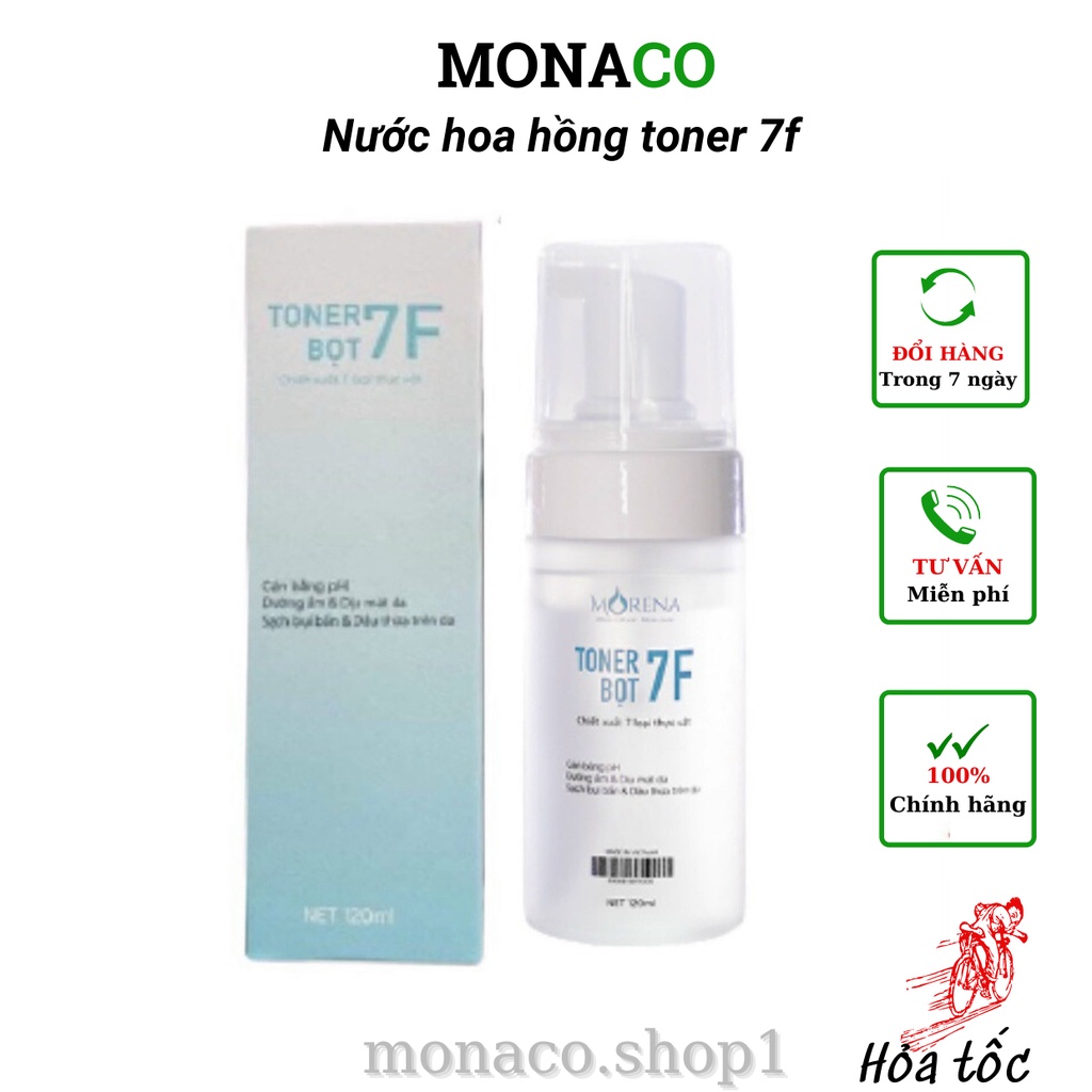 Nước hoa hồng tạo bọt cân bằng PH dưỡng ẩm phục hồi da mỹ phẩm Huyền Phi Toner 7f 120 ml