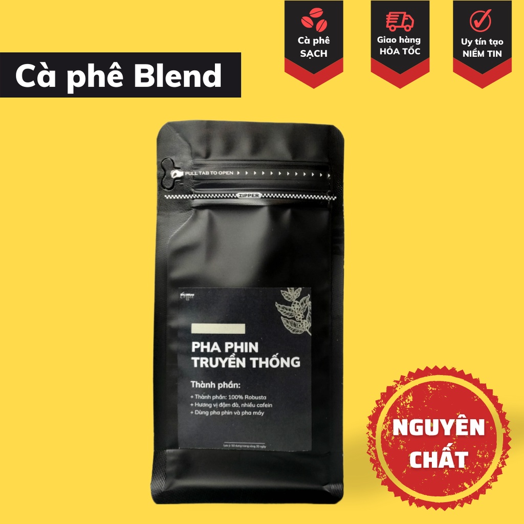 Cafe nguyên chất BLEND Robusta và Arabica pha phin 50G cà phê nguyên chất không độn phụ gia - Big Dream Coffee