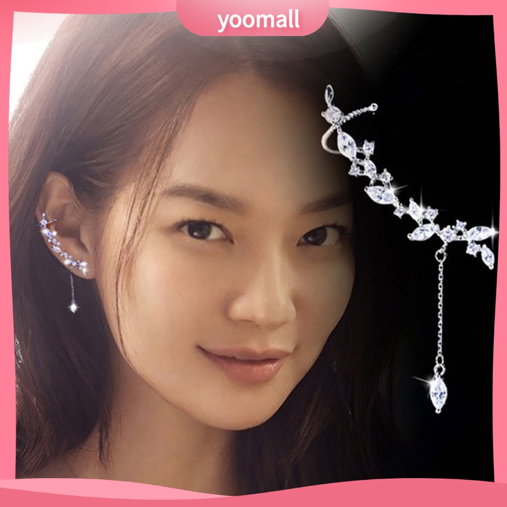 1 Khuyên Vành Tai Hình Hoa Đính Đá Lấp Lánh Cho Nữ