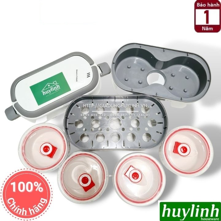 Hộp cơm hâm nóng thông minh Song Anh - 4 ngăn sứ 2 lít [Green Line RW-18]