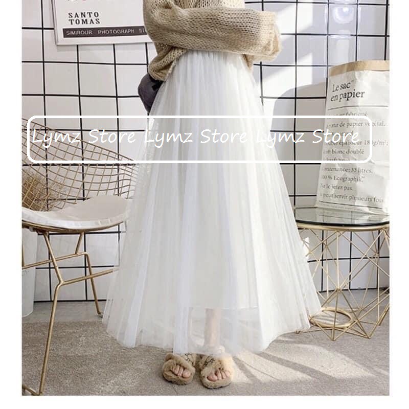 [Ảnh thật/Video] Chân váy trắng xòe công chúa Hàng Quảng Châu chân váy bồng bềnh Lymz Store