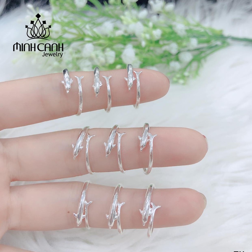 Nhẫn Bạc Nữ Hình Cá Heo Trơn - Minh Canh Jewelry