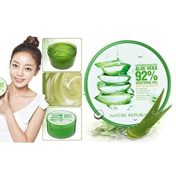 Gel dưỡng Lô Hội Nha Đam Nature Republic Aloe Vera 92% Soothing Gel Hũ 300ml