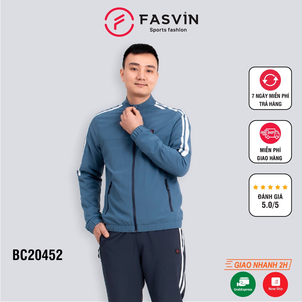 Bộ quần áo thể thao nam Fasvin BC20452.HN vải gió chun 02 lớp lót lưới mềm thumbnail