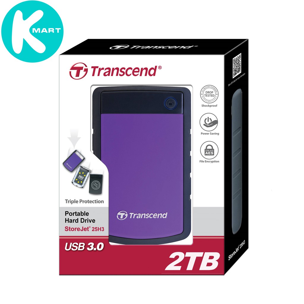 Ổ Cứng Di Động Transcend StoreJet 2TB USB 3.0/3.1 - Hàng Chính Hãng