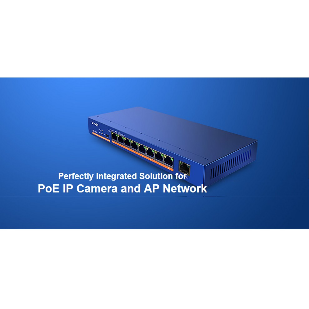 Switch POE  Tenda TEF1110P-8-63W ( 10-Port 10/100M Desktop Switch ) Superpower - Hàng chính hãng