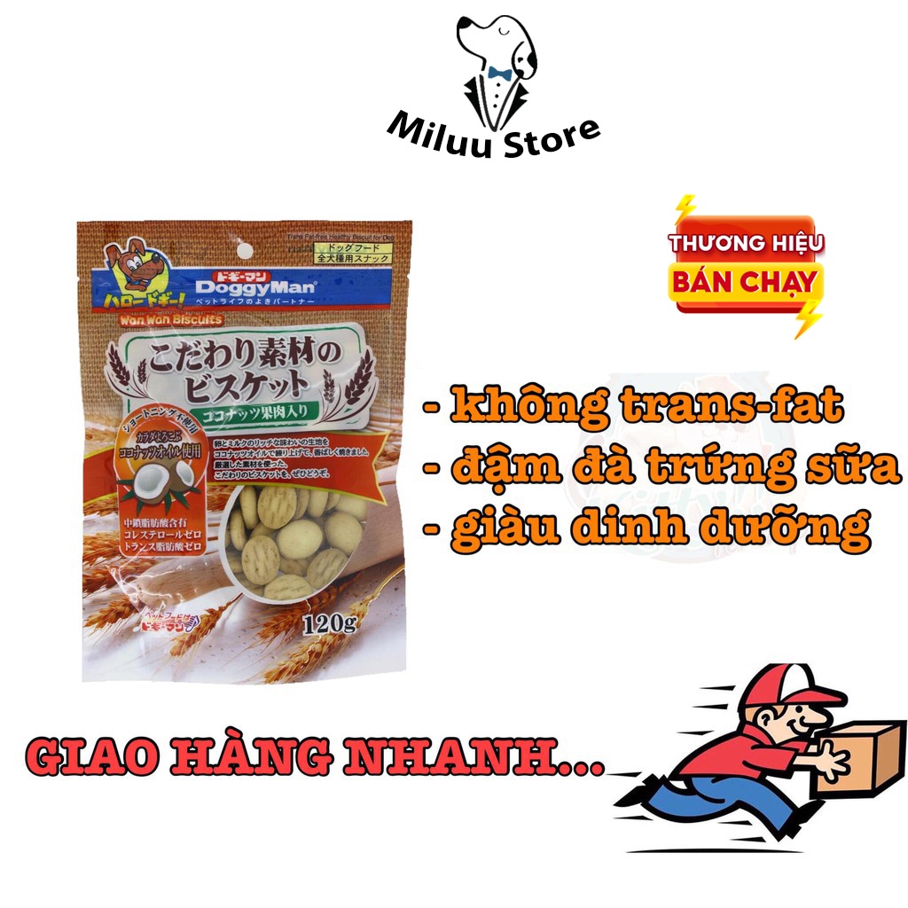 Bánh quy thưởng hương ngũ cốc và dừa 120g DOGGY MAN [THỨC ĂN CHO CHÓ] (82058, 82057)