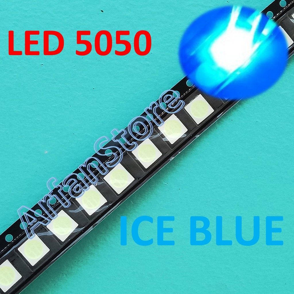 Đèn Led Smd 5050 Siêu Sáng Màu Xanh Da Trời