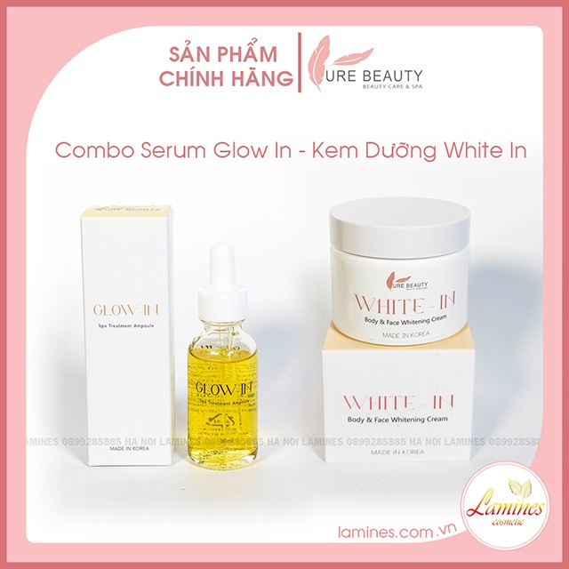 Combo Serum Glow In 30ml Và Kem Dưỡng Trắng Da White In 100ml PureBeauty