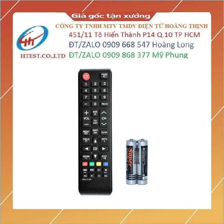 Remote Điều Khiển TV SAMSUNG Smart Hub BN59-01199F (Kèm Pin AAA)