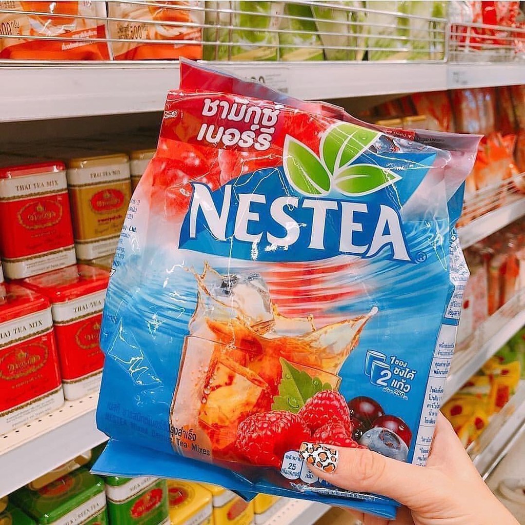 Trà Nestea Thái Lan vị dâu rừng - Bịch 18 gói