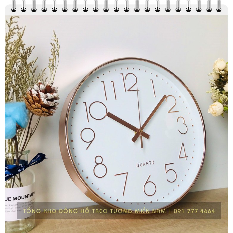[25 CM] [Freeship 70K] Đồng hồ treo tường Quartz kim trôi cao cấp - Bảo Hành 12 Tháng