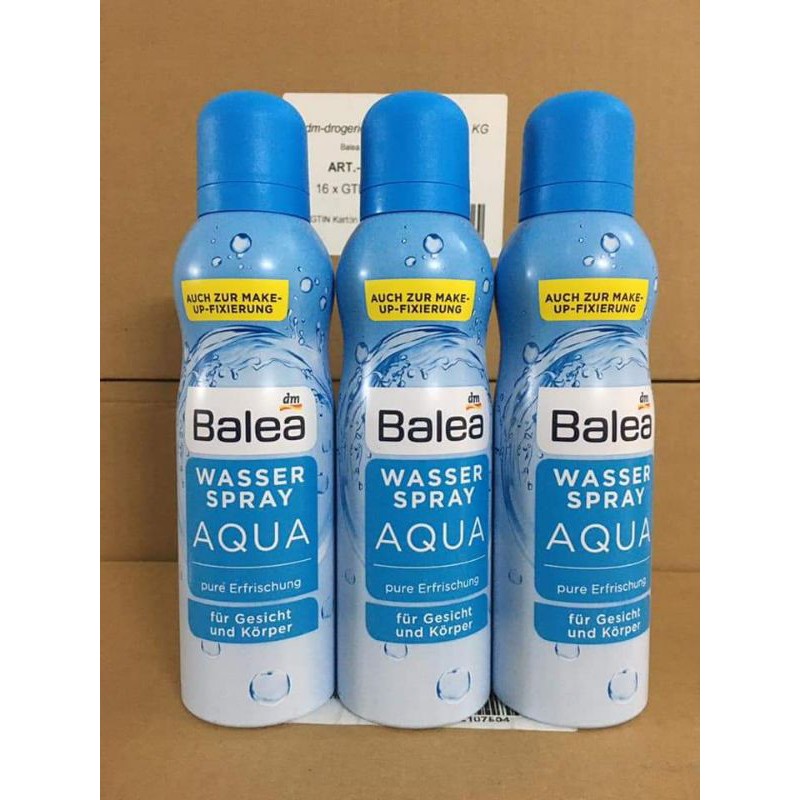 Xịt khoáng Balea Wasserspray Aqua dung tích 150ml xịt khoáng cấp ẩm cho da thành phần tự nhiên