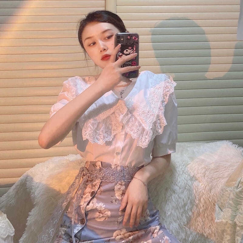 Bộ áo + chân váy in hoa thời trang mùa hè mới 2021 trẻ trung dành cho nữ (có bán lẻ)