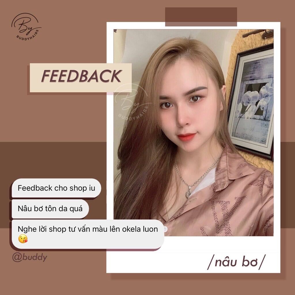Nhuộm tóc NÂU BƠ tặng kèm găng tay