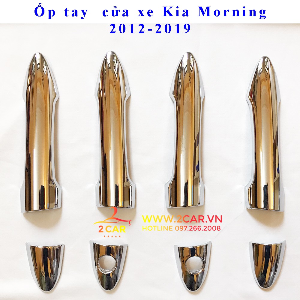 Ốp tay nắm, hõm cửa xe KIA Morning 2019-2020, có chữ Picanto