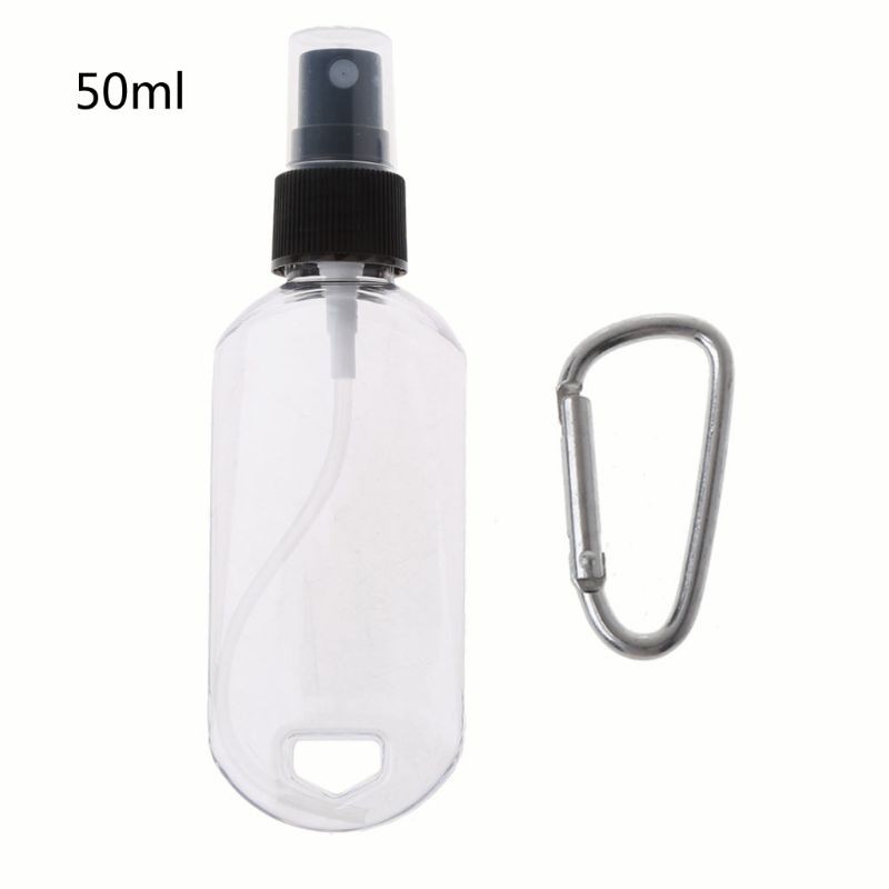 30ml 50ml Reusable Portable Mini Size Alcohol Spray Bottle Hand Sanitizer Travel Small Size Holder Hook Keychain Carrier