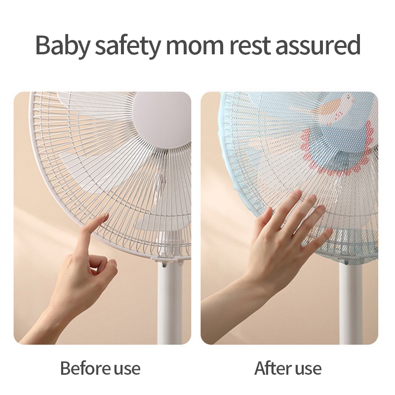Vỏ Bọc Quạt Chống Bụi In Hình Gấu Hoạt Hình Có Dây Thun Co Giãn