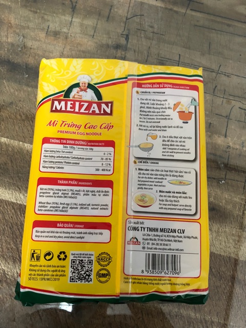 Mì trứng cao cấp Meizan 500g