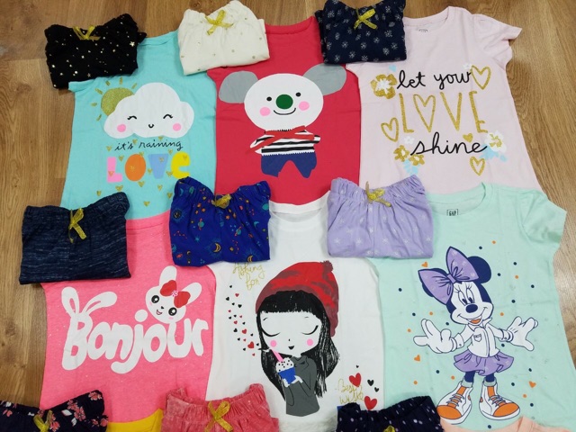 Thanh lý bộ cotton bé gái size 4: 18-20kg